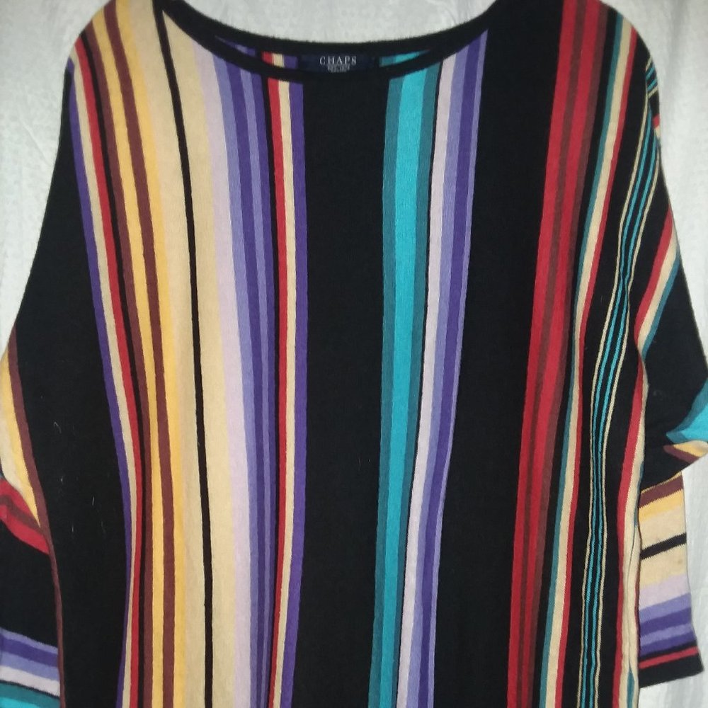 Chaps Multi-Colored Linen And Cotton Sweater - image 1